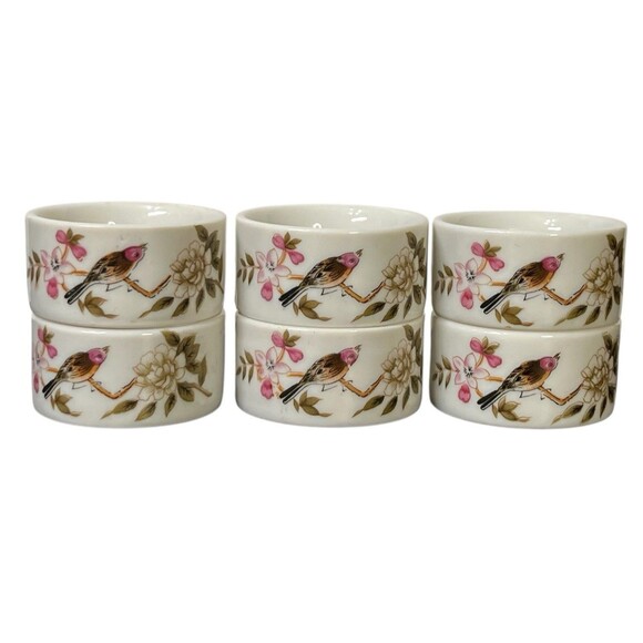 Shafford Chinese Garden with Bird, Butterfly, Flowers Napkin Rings Set 6 Japan A - Picture 4 of 16